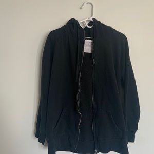 basic black zip up